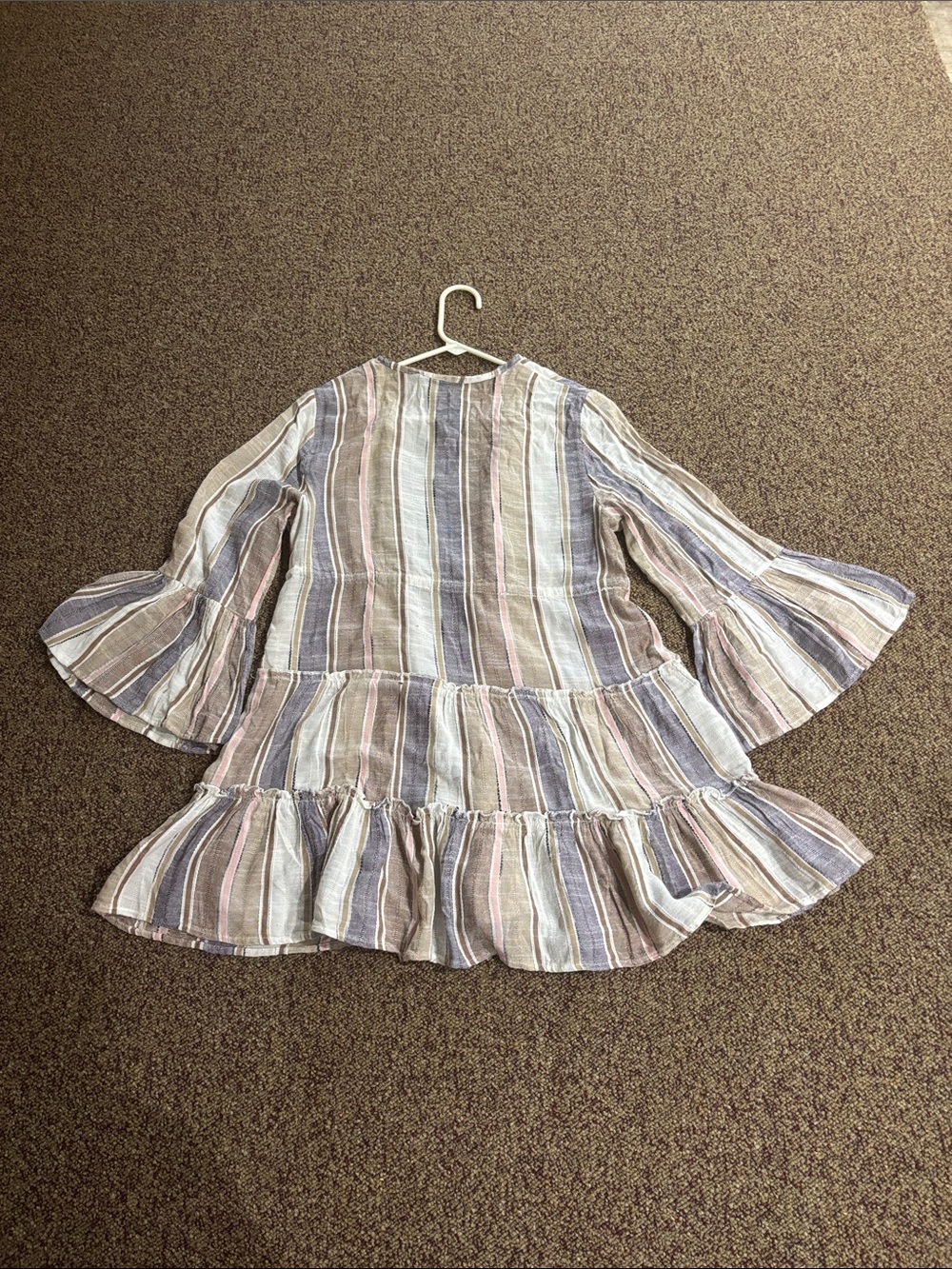 Spiaggia Dolce Striped Tie-Front Women's Swim Coverup - Stripe - Picture 2 of 10